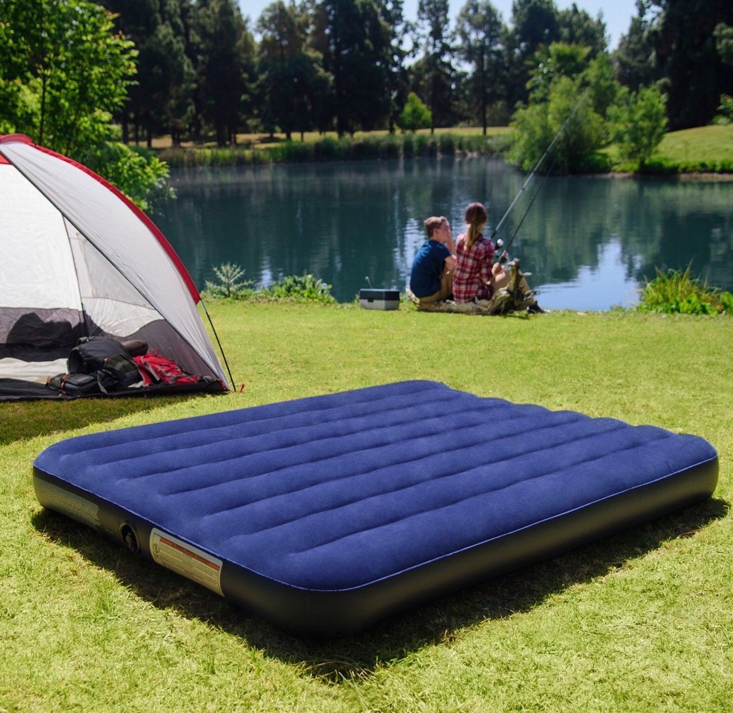 INTEX Matelas gonflable 3 places + 2 oreillers + Pompe