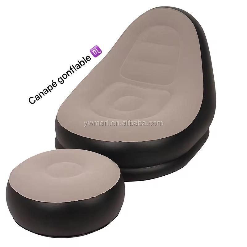 Canapé gonflable avec coussin pour les pieds et Pompe