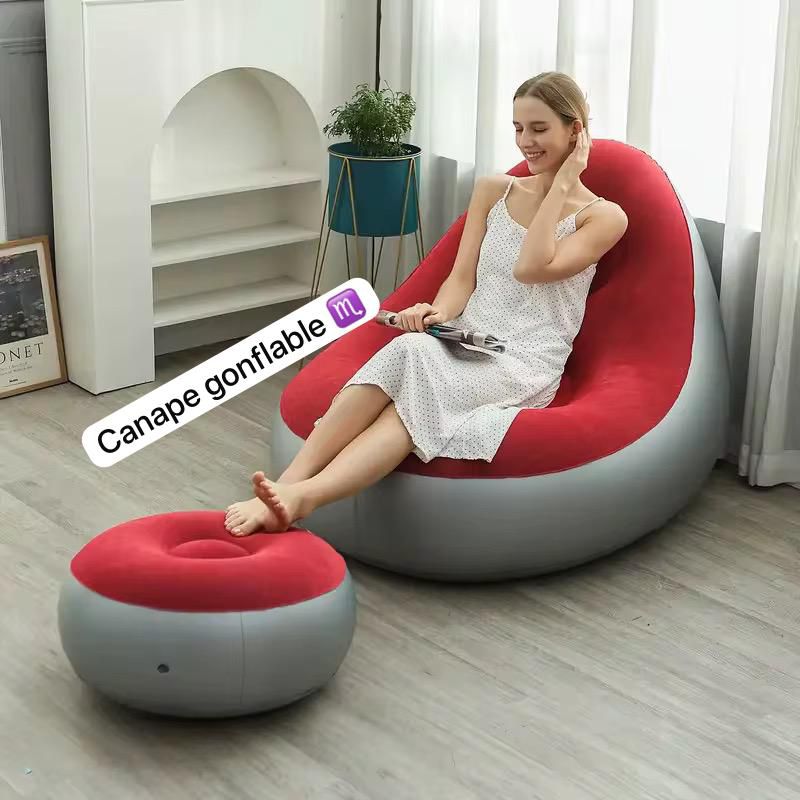 Canapé gonflable avec coussin pour les pieds et Pompe