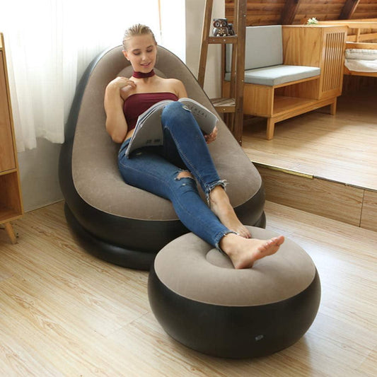 Canapé gonflable avec coussin pour les pieds et Pompe